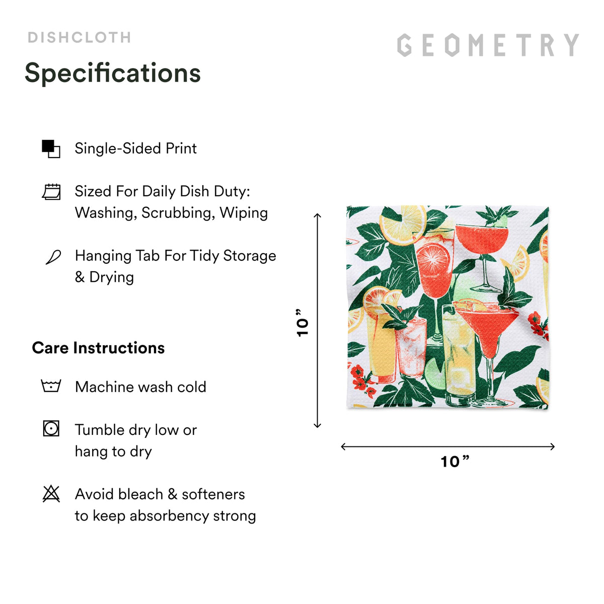 GEOMETRY Dishcloth soft texture enhances everyday kitchen tasks.
