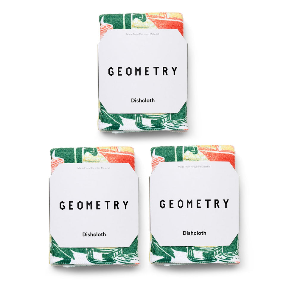 GEOMETRY Dishcloth spring print: soft texture and quick-drying performance for everyday kitchen use.