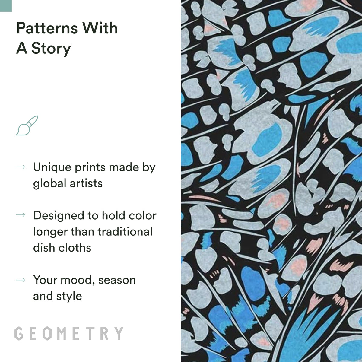 GEOMETRY Geoweave dishcloth mops spills on tile for a clean, streak-free finish.