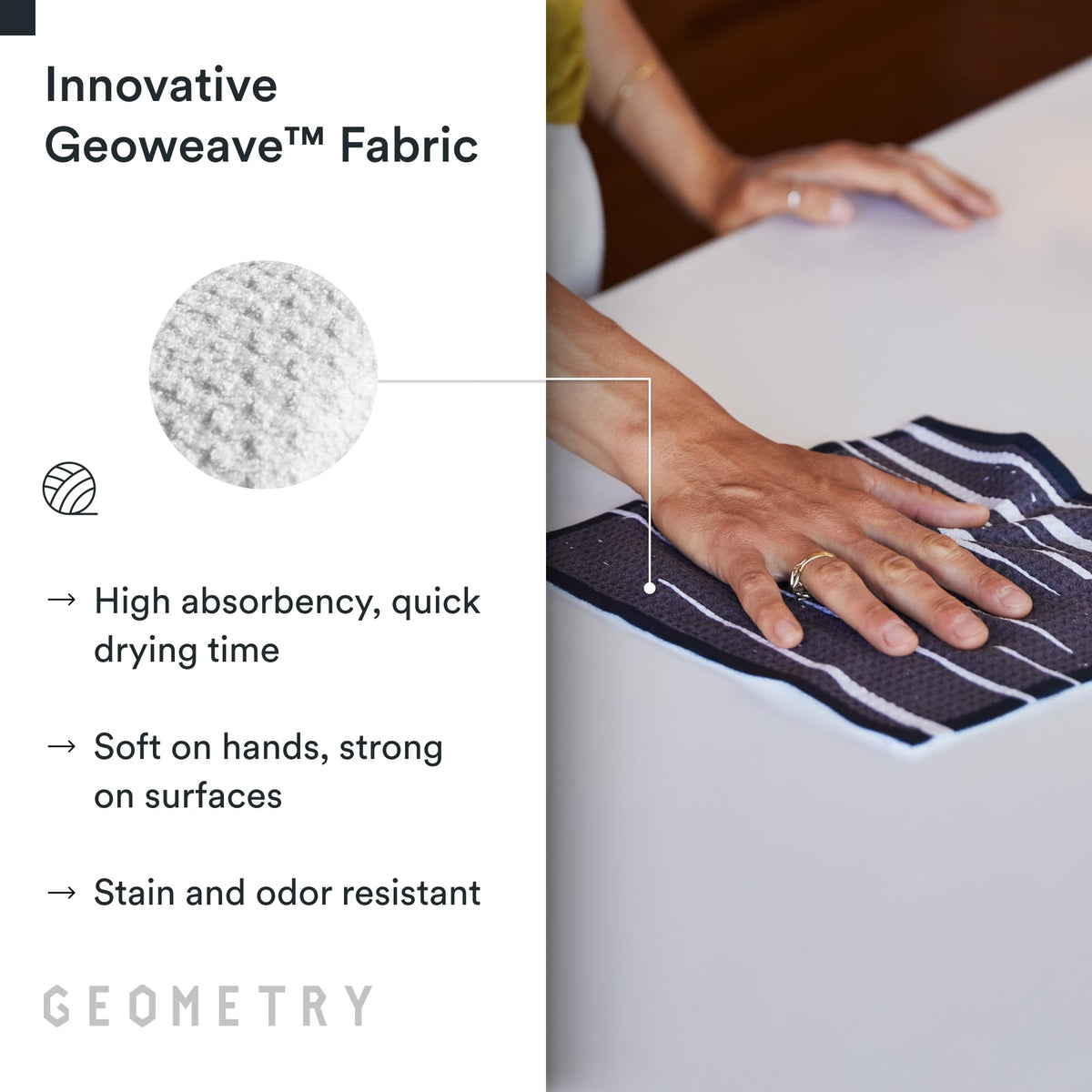 GEOMETRY Geoweave fabric close-up highlights dense weave.
