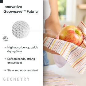 GEOMETRY 3-pack dish cloths ready for everyday kitchen use and display.