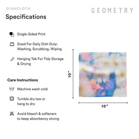 GEOMETRY dishcloth made from post-consumer materials supports sustainable design.