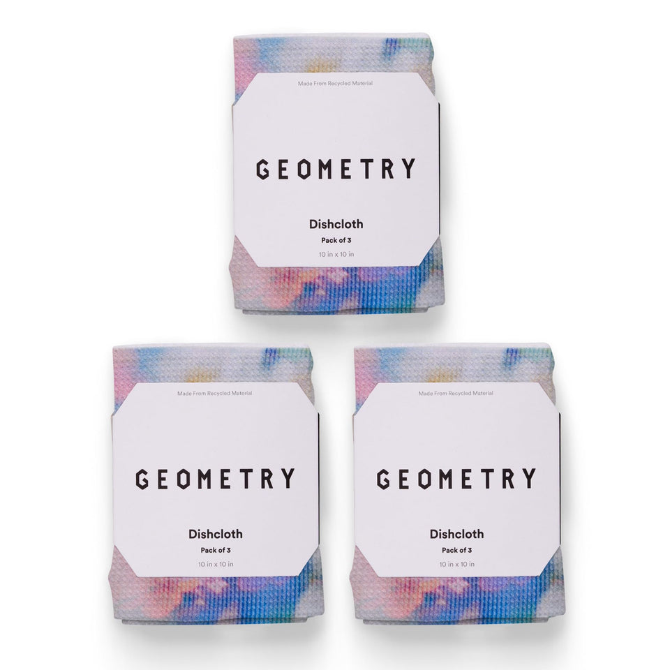 GEOMETRY kitchen dishcloth in soft floral pattern, 10 by 10 inches, gentle texture for daily cleaning.