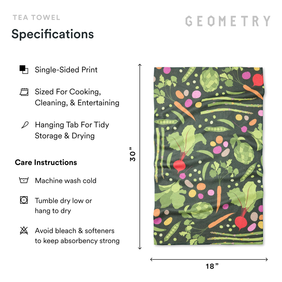 GEOMETRY 18x30 towel proves versatile for countertop wiping and dish drying