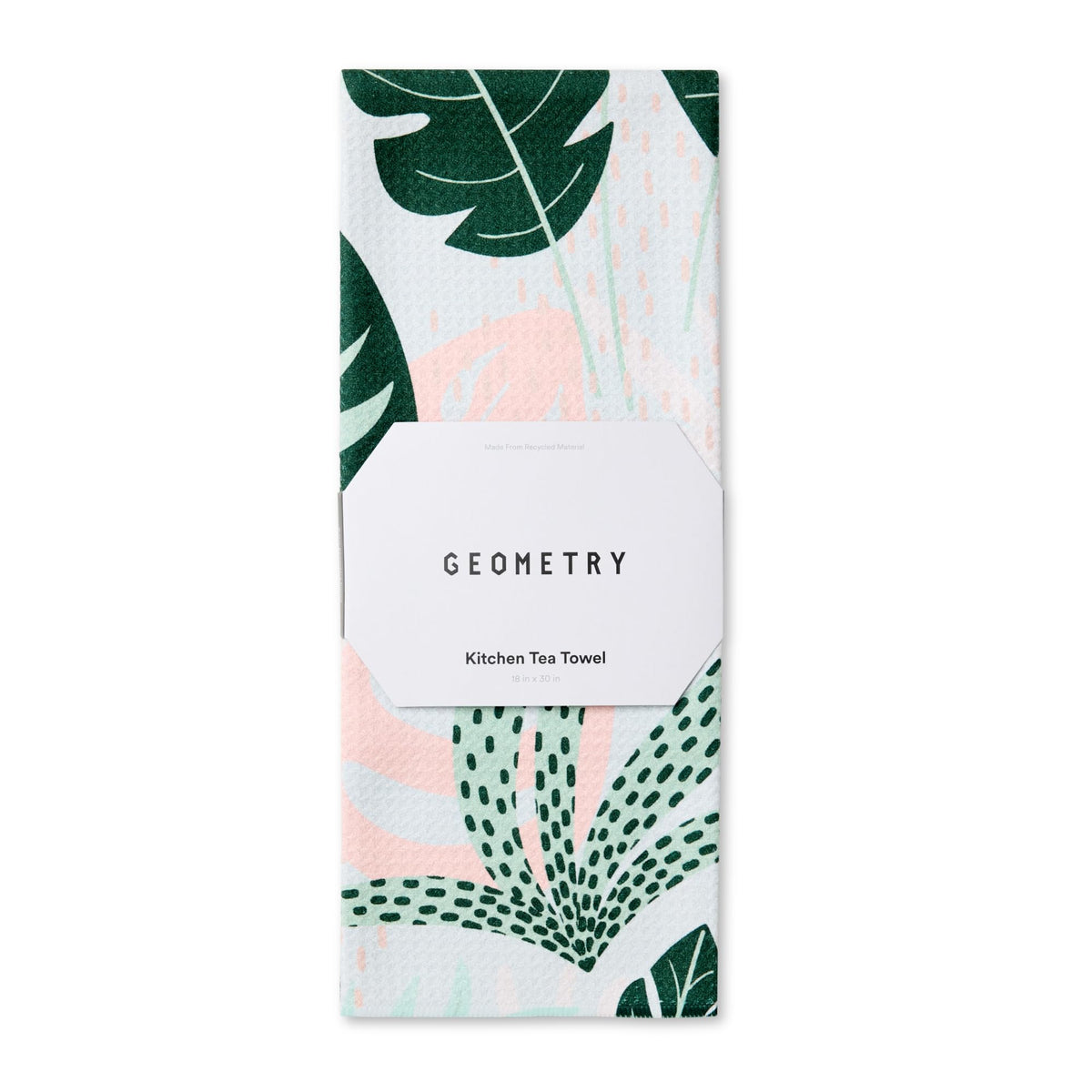 GEOMETRY Diedre kitchen tea towel folded for storage, showcasing softness and compact design.