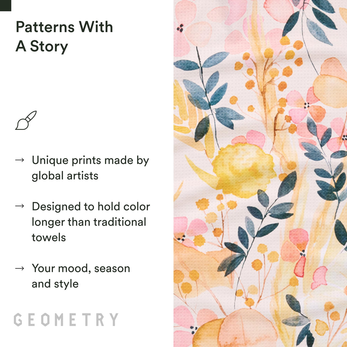 GEOMETRY Kitchen Tea Towel made from post-consumer materials.