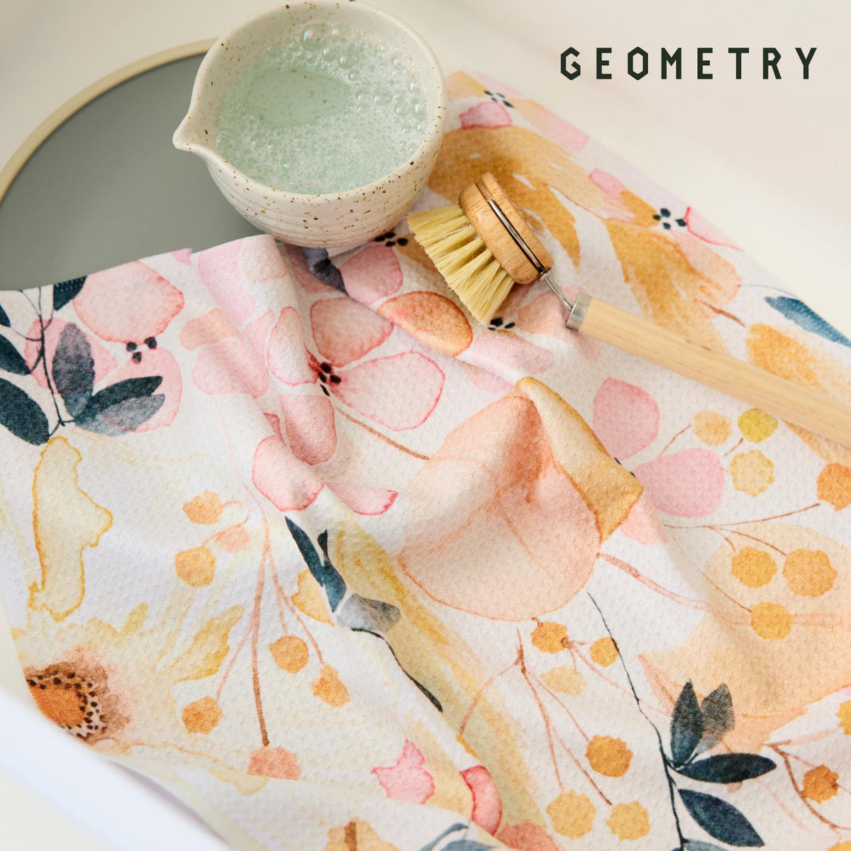 GEOMETRY Kitchen Tea Towel has a soft, plush texture.