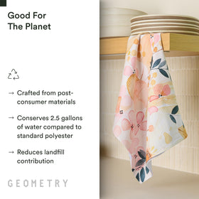 GEOMETRY Kitchen Tea Towel wipes spills with superior cleaning power.