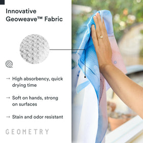 GEOMETRY towels absorb nearly seven times their weight for tough messes