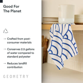 GEOMETRY Kitchen Tea Towels absorbent close-up demonstrating high moisture uptake.
