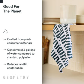 GEOMETRY absorbent microfiber towel soaking up liquids with minimal effort