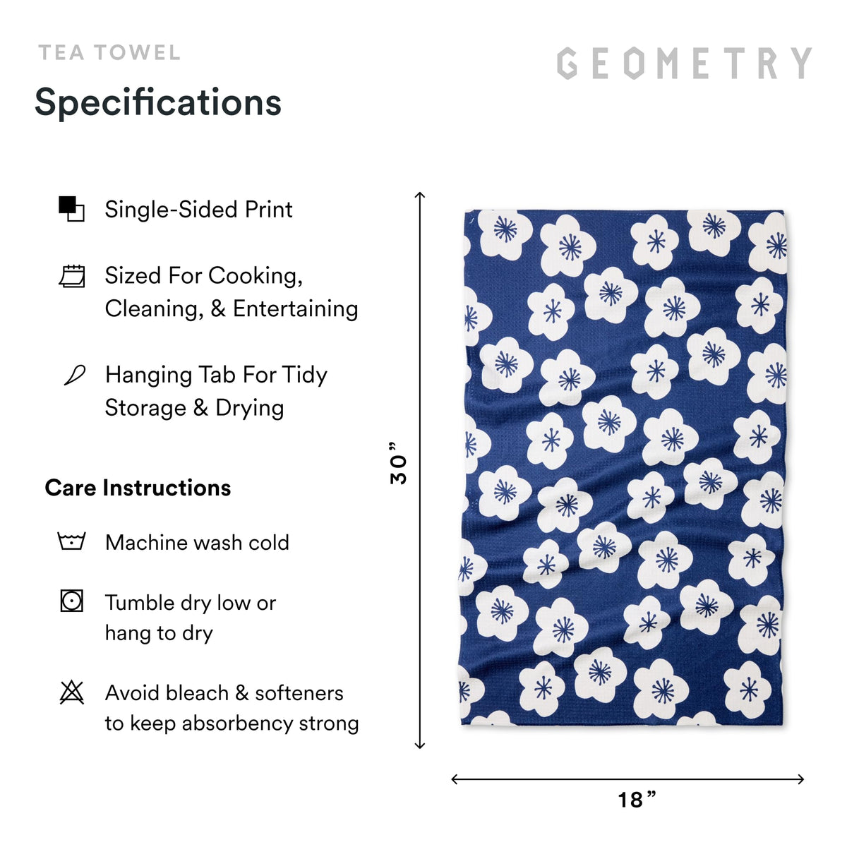 GEOMETRY Kitchen Tea Towels california-design finish on fabric texture.