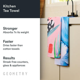 GEOMETRY Tea Towels close-up fabric shows soft, quick-dry weave