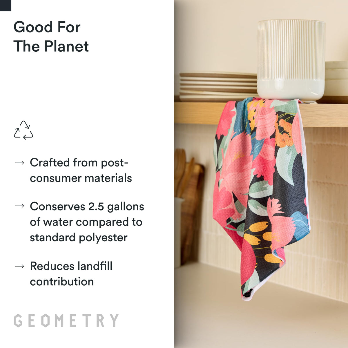 GEOMETRY Tea Towels wipe countertops efficiently after cooking