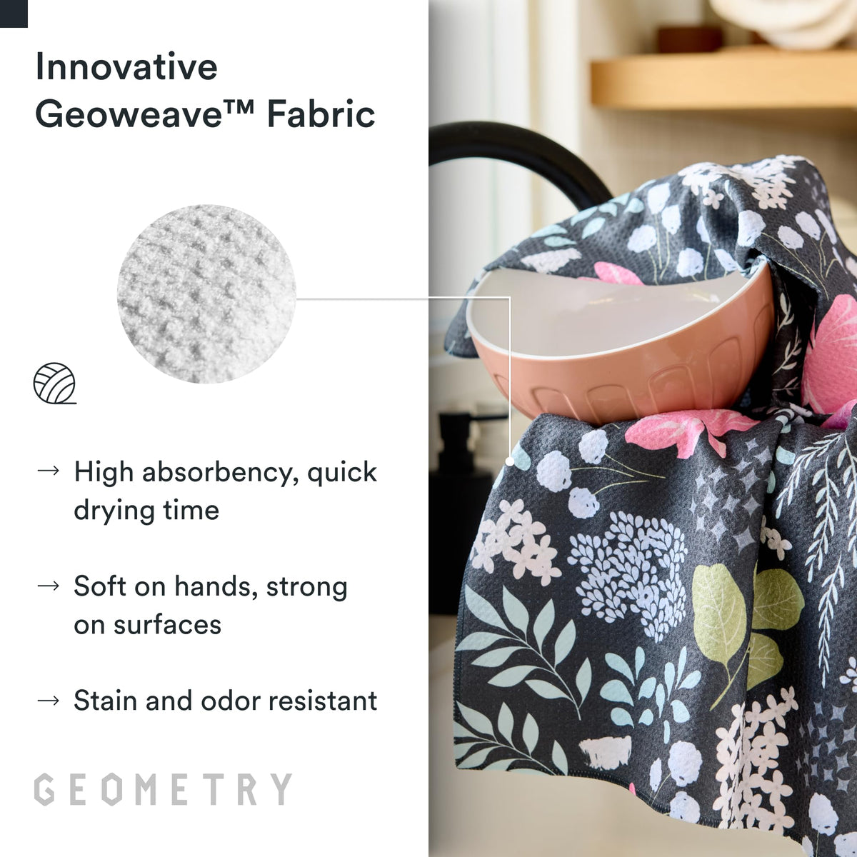 GEOMETRY towels drying dishes and counters without streaks