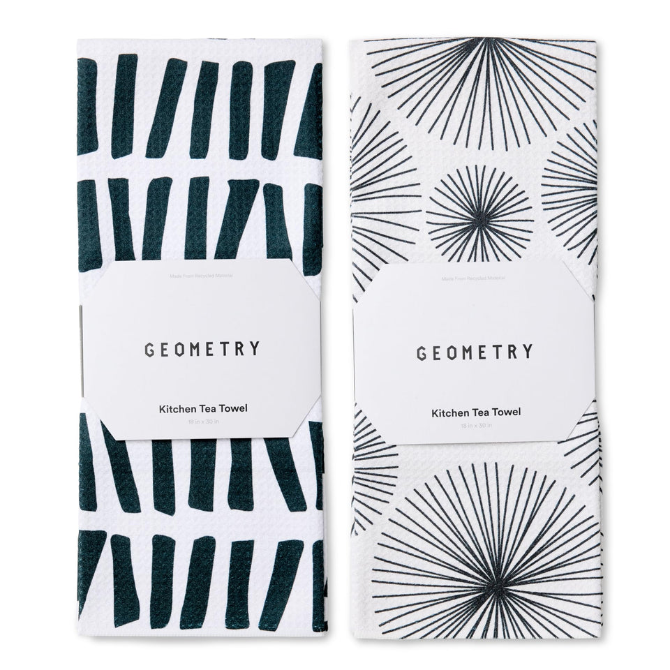 GEOMETRY Kitchen Tea Towels Geoweave closeup for quick spill cleanup