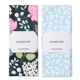 GEOMETRY Kitchen Tea Towels petal print for gentle dish drying