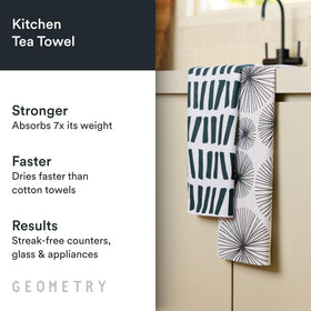 GEOMETRY Kitchen Tea Towels in action drying dishes quickly and efficiently