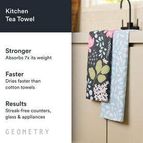 GEOMETRY Kitchen Tea Towels quick dry microfiber in action on surfaces