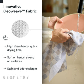 GEOMETRY Kitchen Tea Towels close-up weave reveals soft, durable microfiber