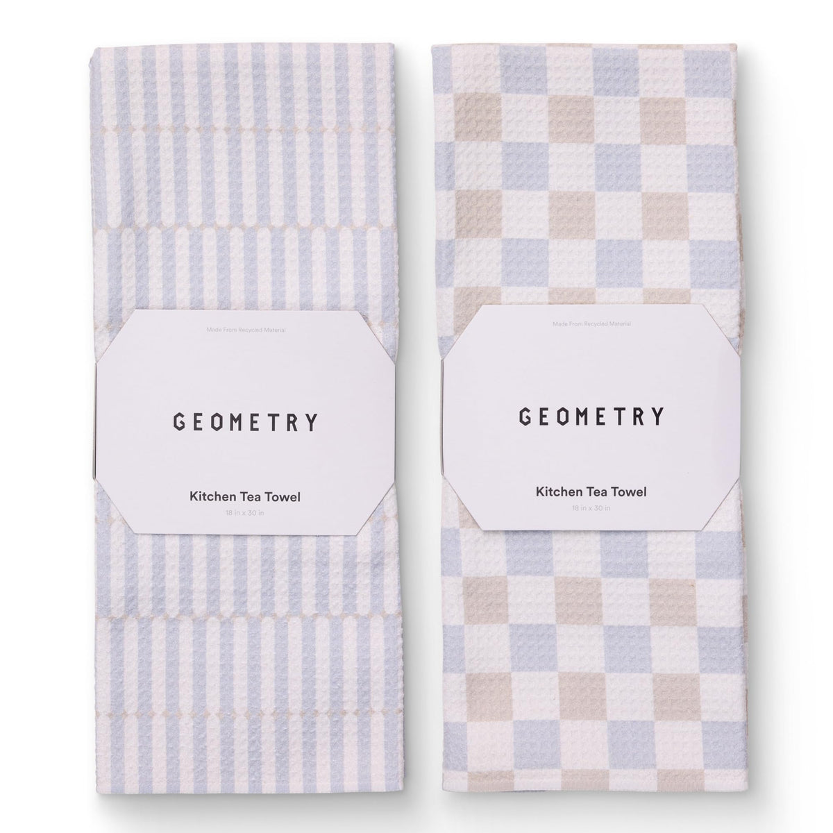 GEOMETRY Kitchen Tea Towels front view shows quick-dry microfiber performance