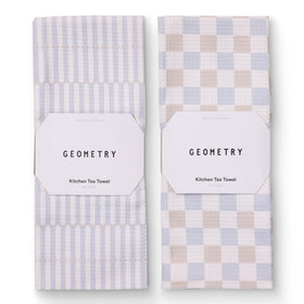 GEOMETRY Kitchen Tea Towels front view shows quick-dry microfiber performance