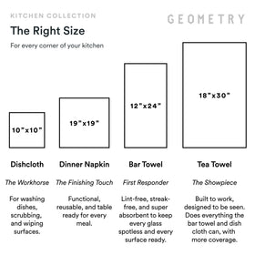 GEOMETRY Kitchen Tea Towels air-drying to stay fresher between uses