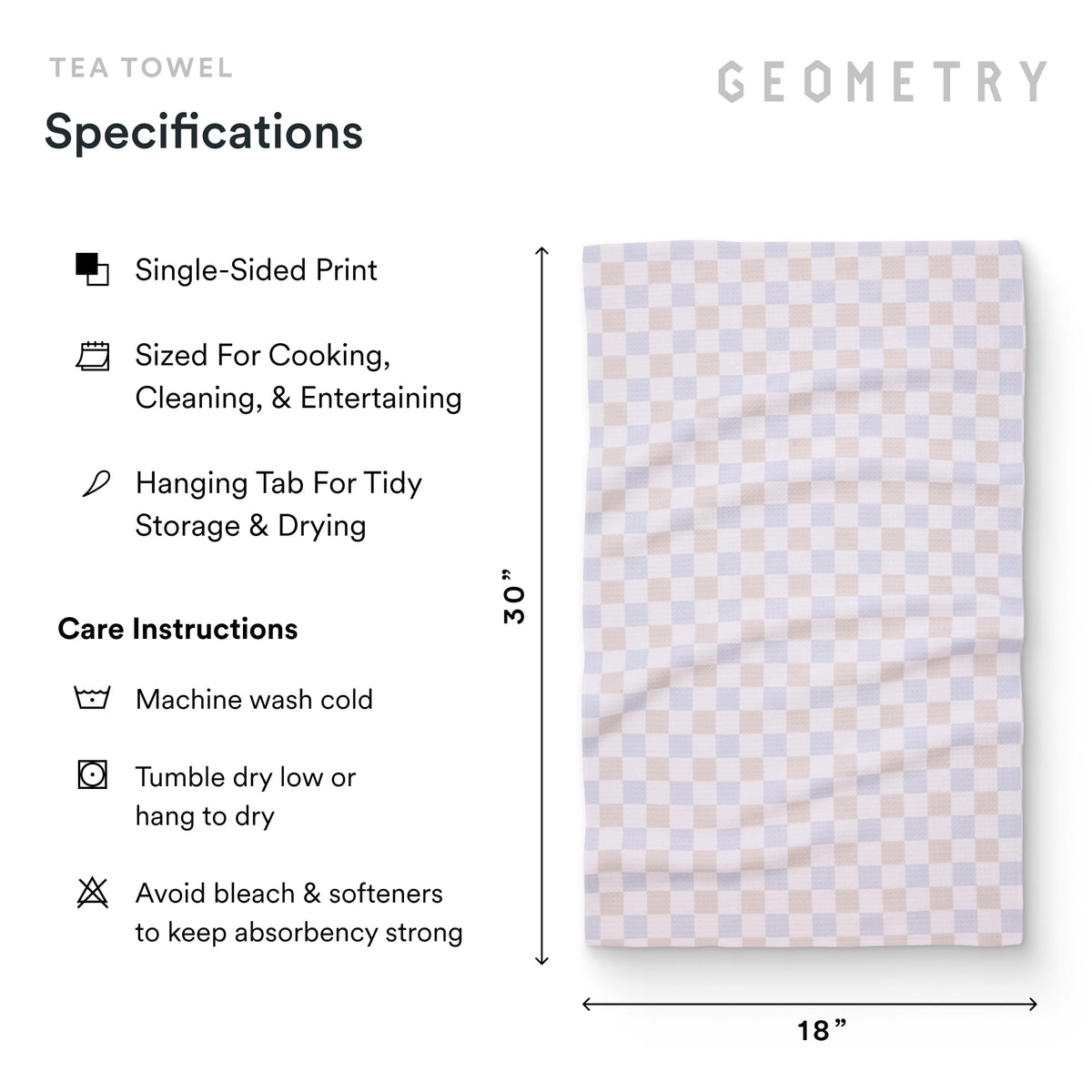 GEOMETRY Kitchen Tea Towels in-use for quick spill cleanup in a busy kitchen