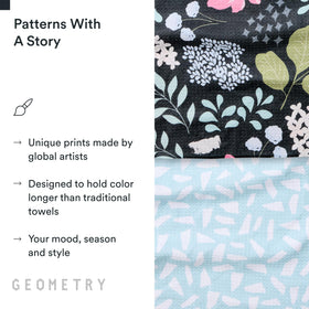 GEOMETRY towels demonstrating streak-free cleaning with minimal moisture