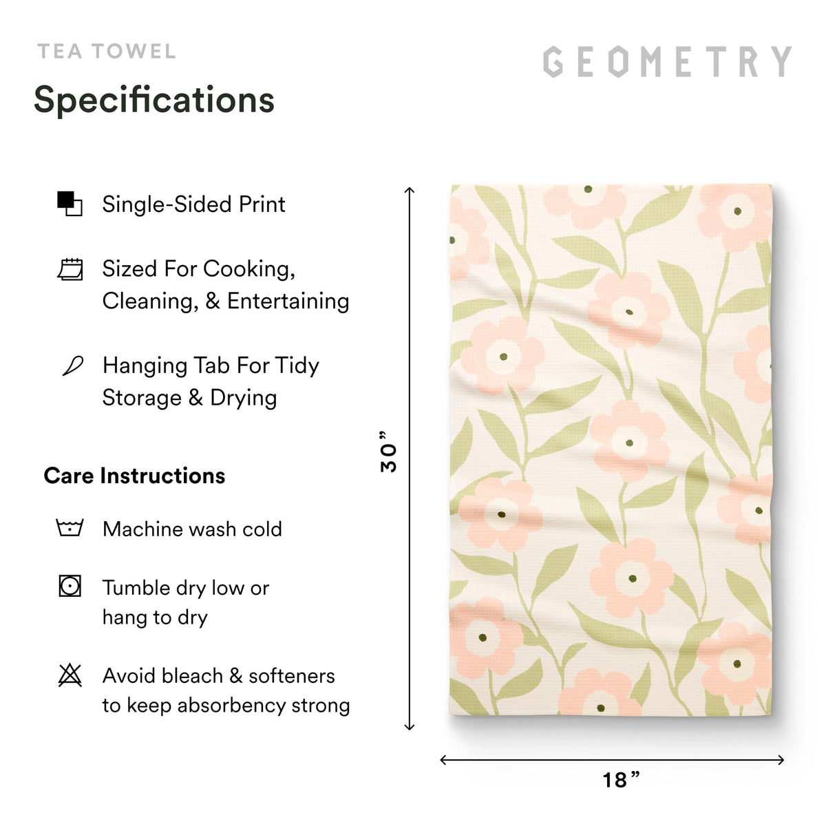 GEOMETRY Meadowlight tea towel made from post-consumer materials.