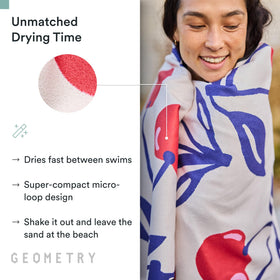 GEOMETRY Micro-Loop Beach Towel lightweight design for easy carrying.