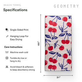 GEOMETRY Micro-Loop Beach Towel Spring-Summer prints add vibrant style.