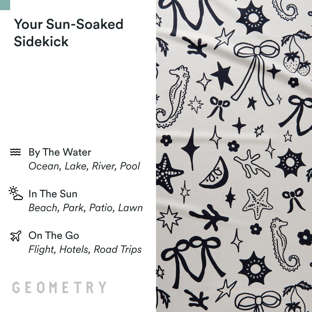 GEOMETRY Spring & Summer prints bring vibrant beach-ready style.