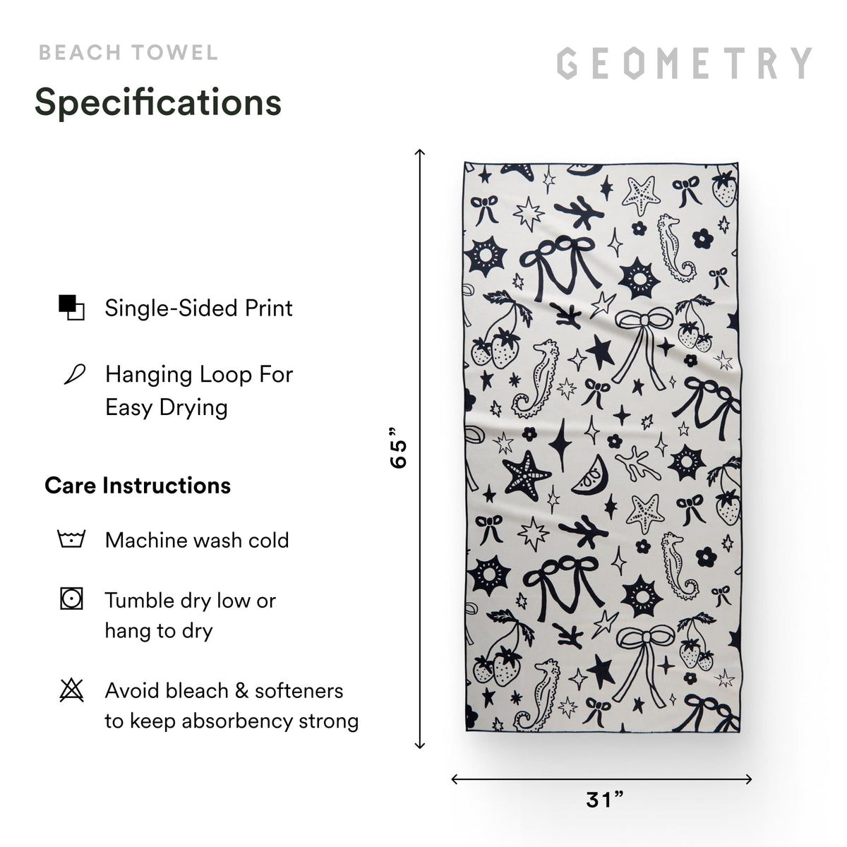 GEOMETRY Micro-Loop Beach Towel tucked in a bag for quick-dry on the go.