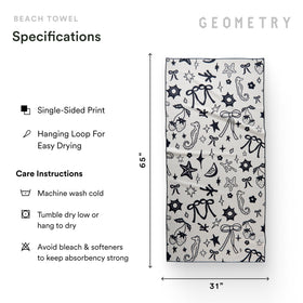 GEOMETRY Micro-Loop Beach Towel tucked in a bag for quick-dry on the go.
