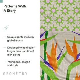 GEOMETRY Paradise dishcloth edge-detail showcases durable, scratch-free cleaning.