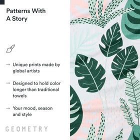 GEOMETRY Post-consumer materials eco towel promoting sustainable kitchen care.