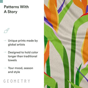 GEOMETRY towel made from post-consumer materials for sustainable use.