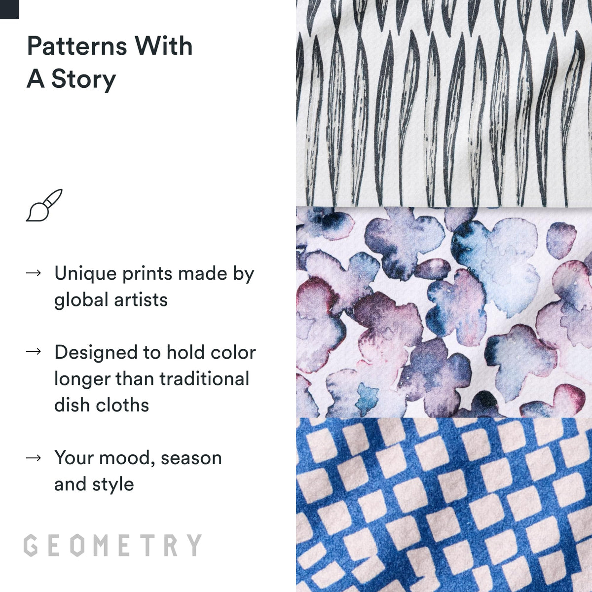 GEOMETRY towel made from post-consumer materials highlighting sustainable design