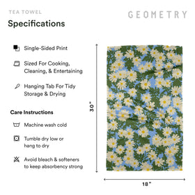 GEOMETRY Daisy Dream flat lay with towels and spring decor