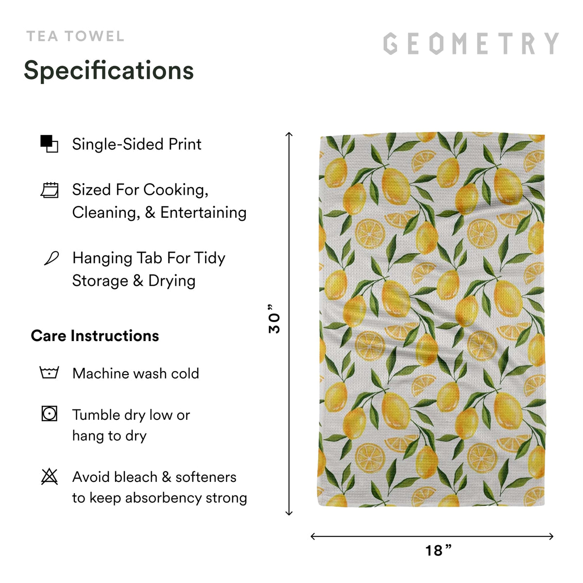 GEOMETRY Spring Kitchen Towels folded on counter highlighting soft texture