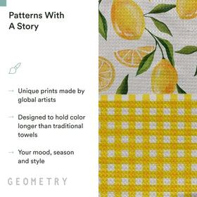GEOMETRY Spring Kitchen Towels print detail showing spring-summer design