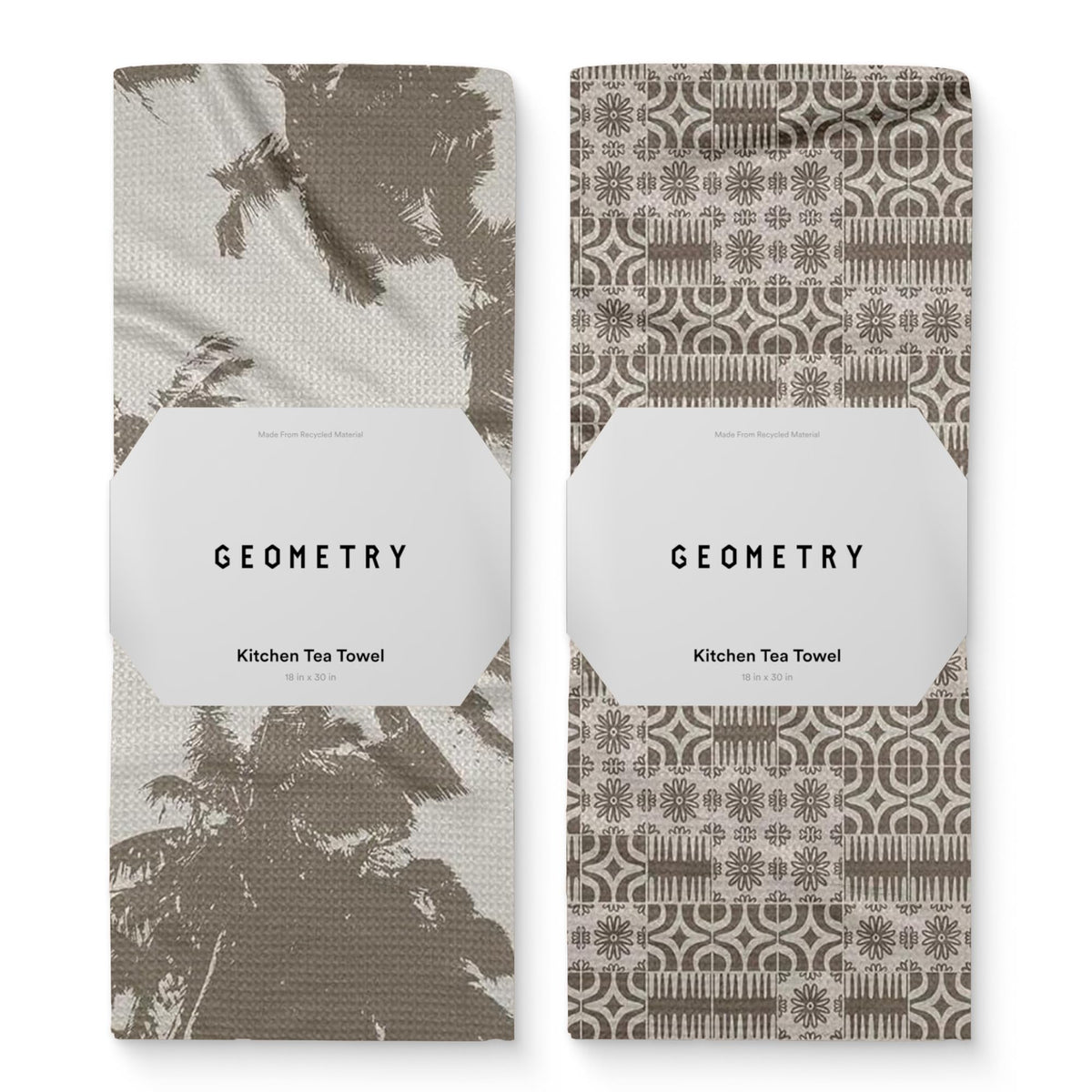 GEOMETRY spring kitchen towel close-up shows soft, ultra-absorbent microfiber for fast drying