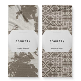 GEOMETRY spring kitchen towel close-up shows soft, ultra-absorbent microfiber for fast drying