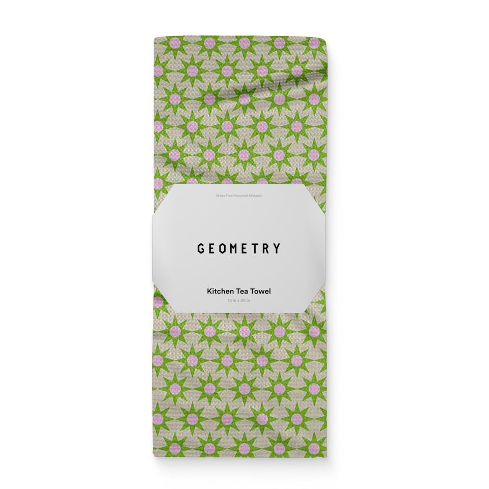 Geometry Spring Kitchen Towels with quick-dry microfiber for fast cleanup.