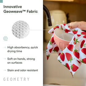 GEOMETRY Spring Print Kitchen Towel features vibrant design while drying dishes
