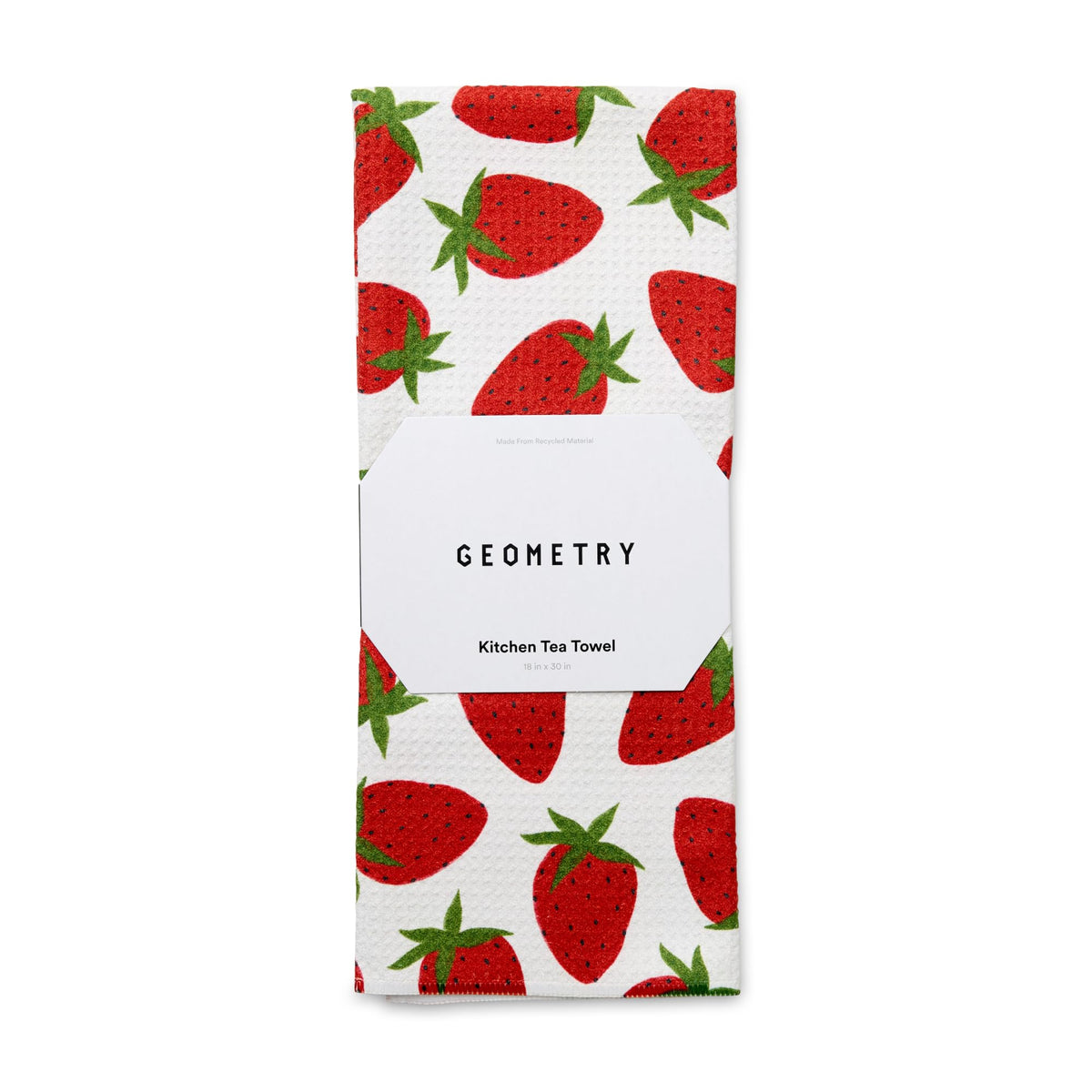 GEOMETRY Berry Sweet tea towel dries dishes quickly and absorbs spills.