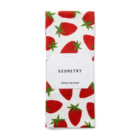 GEOMETRY Berry Sweet tea towel dries dishes quickly and absorbs spills.