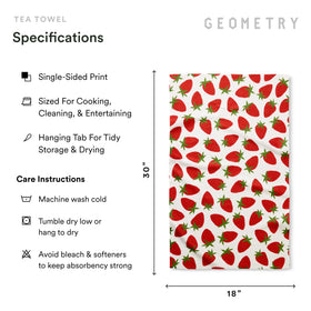 GEOMETRY Berry Sweet towel uses post-consumer materials for eco-conscious households.