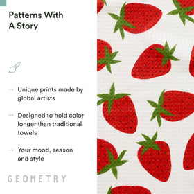 GEOMETRY Berry Sweet print adds a seasonal touch to any kitchen.